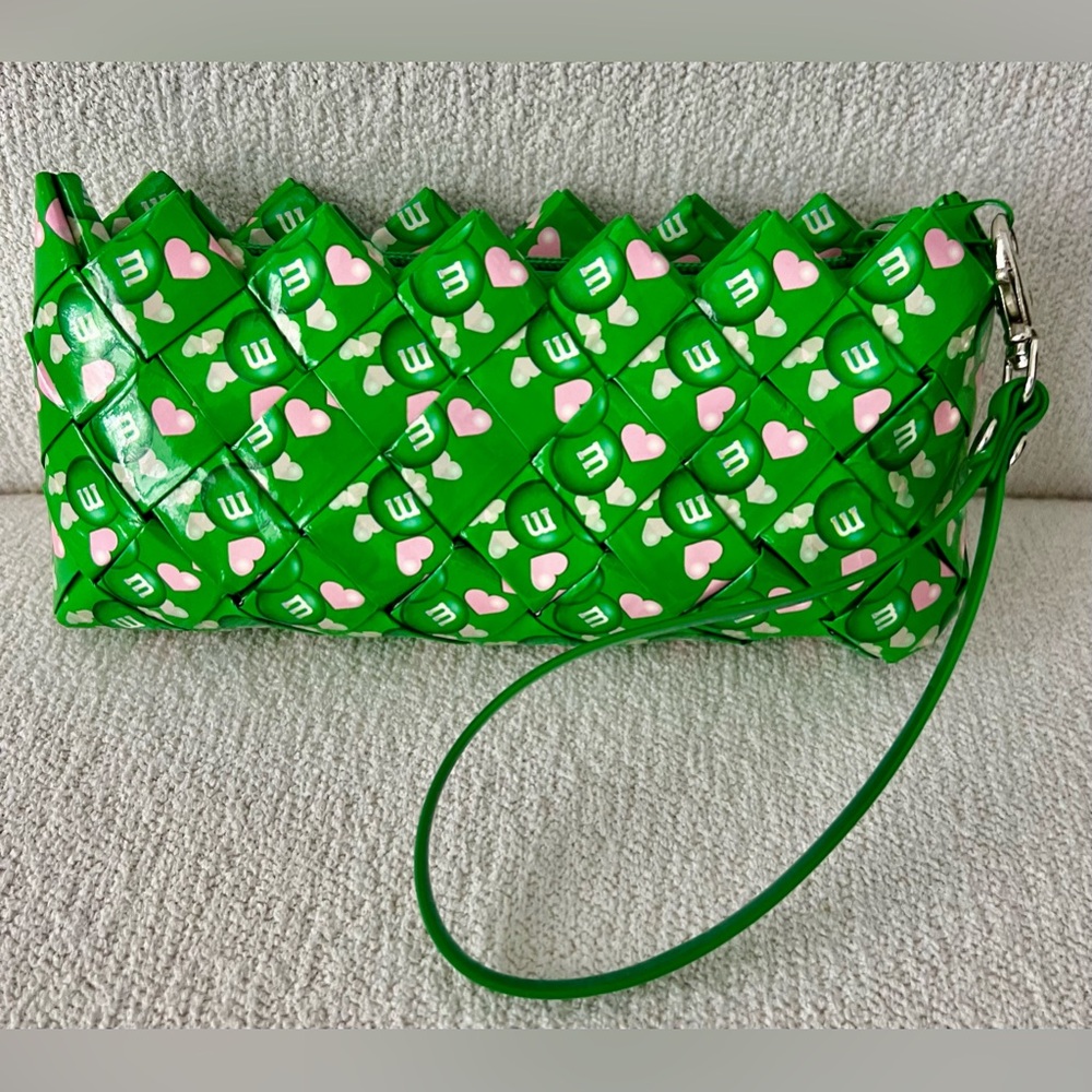 M&M’s woven wrapper clutch bag.